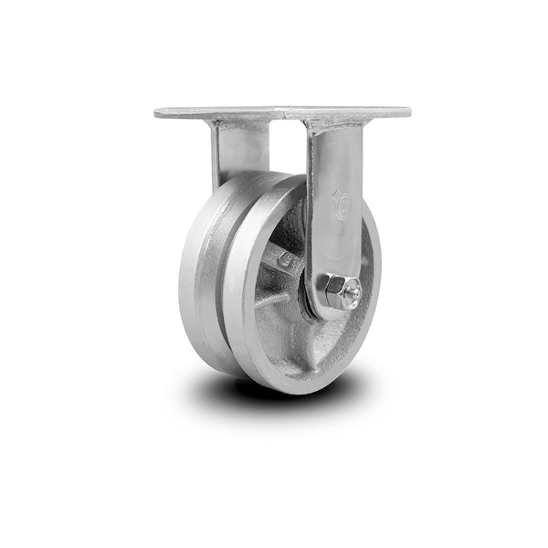 5 Inch V Groove Semi Steel Wheel Rigid Caster with Ball Bearing